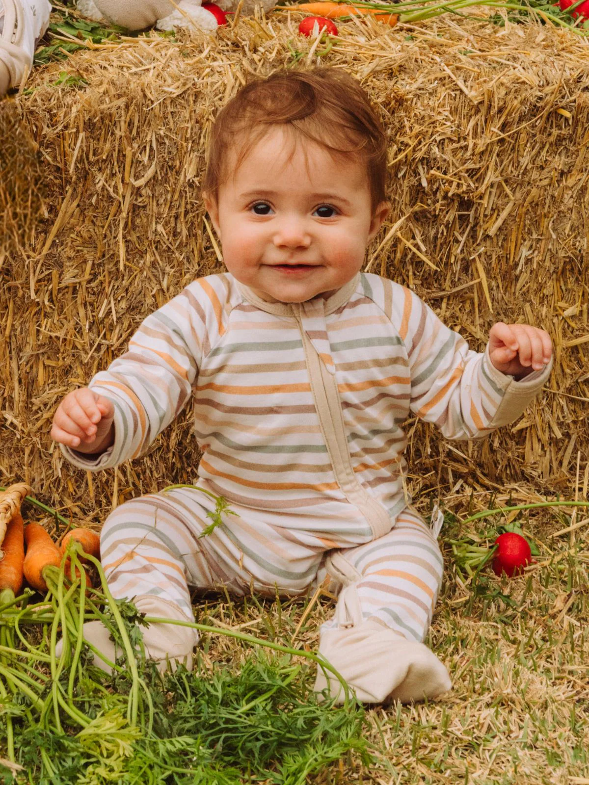 Mameluco con cierre Farm Stripes Bamboo