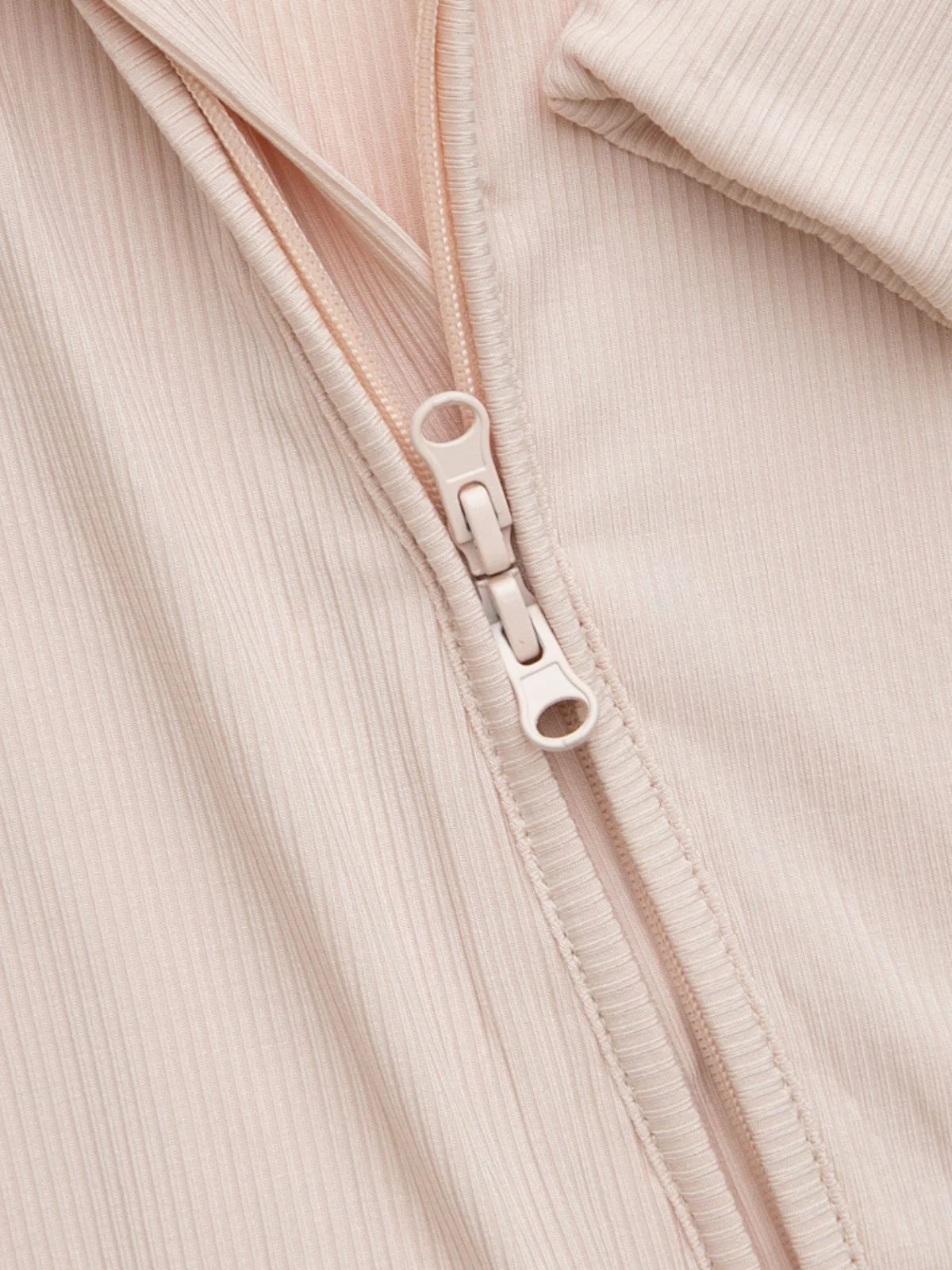 Mameluco con cierre Soft Pink Ribbed Bamboo